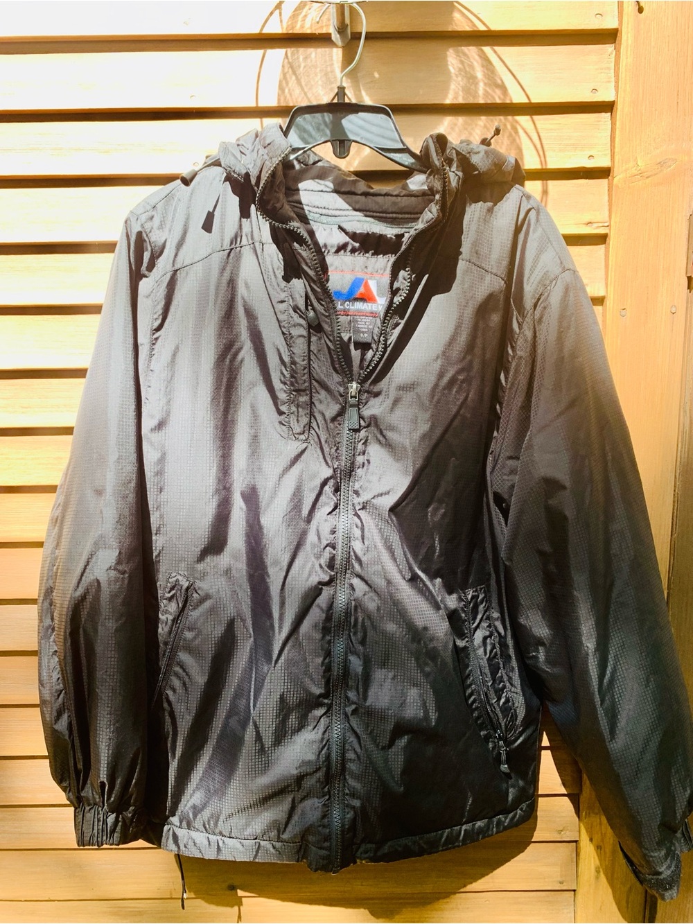 Men's Black Hooded Lightweight Jacket